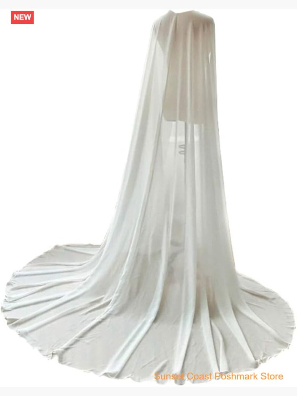 Women's Long Chiffon Bridal Cape Wedding Veil Cloak
